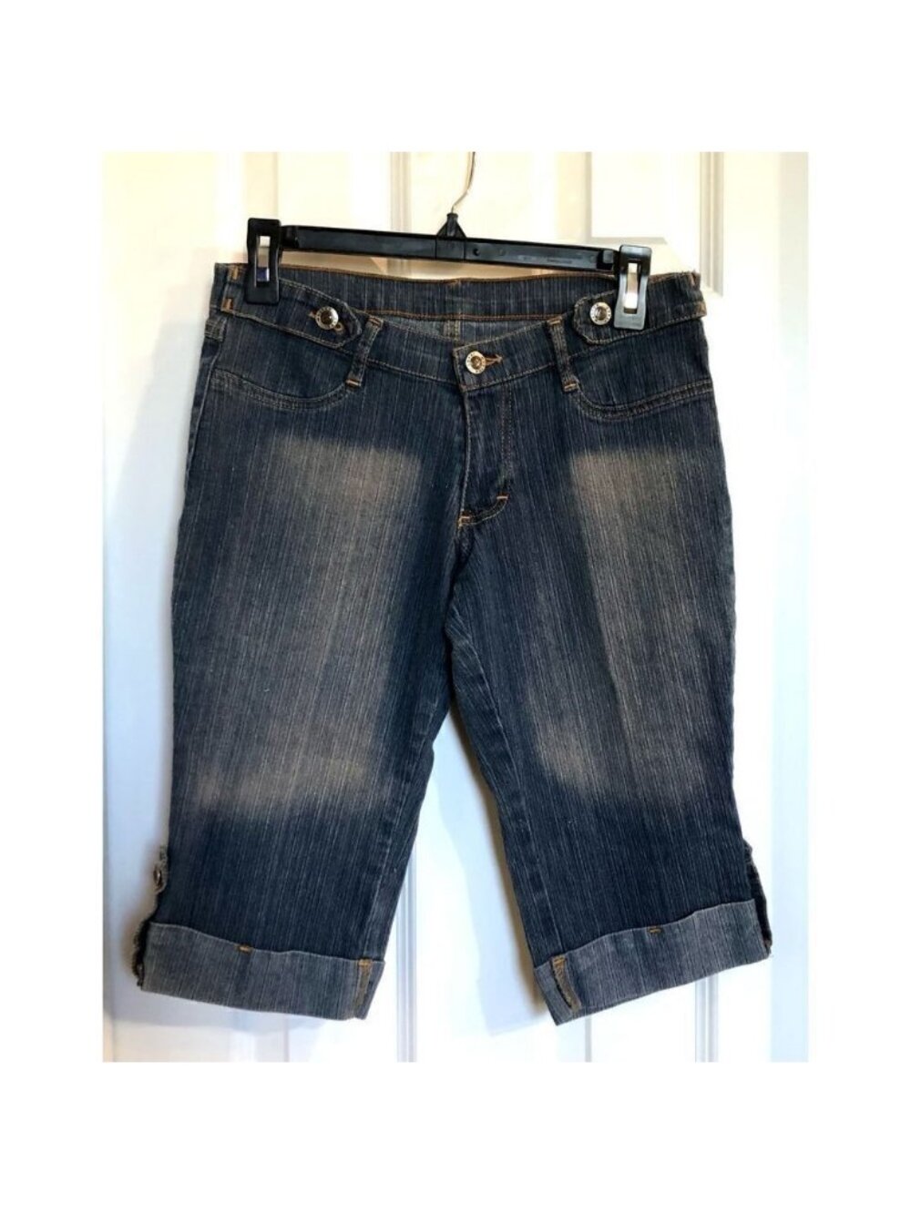 MASTER JEANS - EUC - L Sz S-M Retro Low-Rise Bermuda Shorts/Selectively Faded
